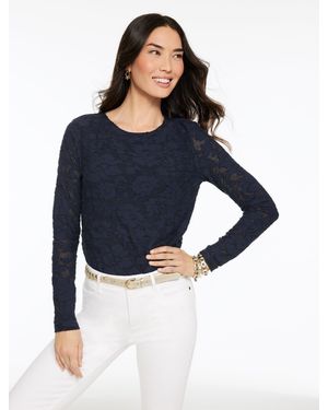 Talbots Long Sleeve Crewneck T-shirt - Blue