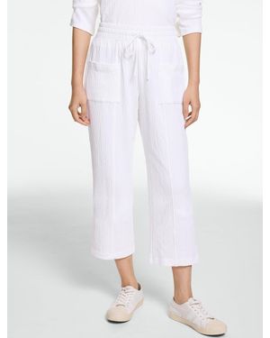 Talbots Crinkle Gauze Straight Leg Pants - White