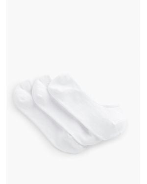 Talbots Three Pair No Show Socks - White