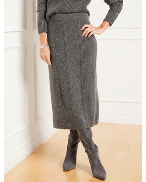 Talbots Wool Blend Midi Sweater Skirt - Gray