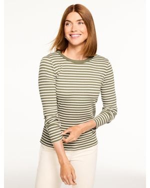Talbots Ribbed Crewneck T-shirt - Multicolor