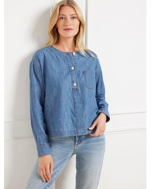 Talbots Denim Popover Shirt Shirt - Blue