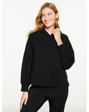 Talbots Brushed Metallic Hoodie - Black