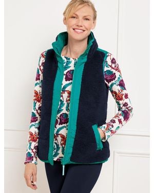Talbots Reversible Sherpa Puffer Vest - Blue