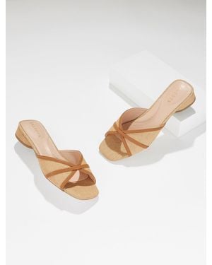 Talbots Val Block Heel Slides - Natural