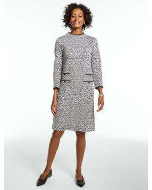 Talbots Knit Jacquard Shift Dress - Gray