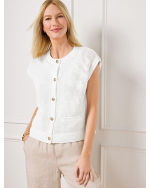 Talbots Mesh Stitch Jumper Shell - White