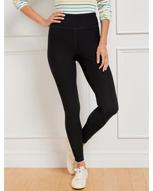 Talbots Soft Stretch Ribbed High Waist Leggings - Black