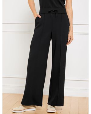 Talbots Airknit Stretch Wide Leg Trousers - Black