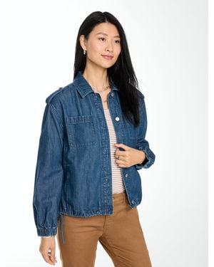 Talbots Twill Cinched Jacket - Blue