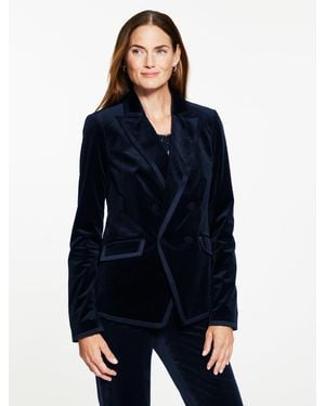 Talbots Tipped Velveteen Blazer - Blue