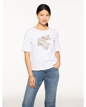 Talbots Elbow Sleeve Crewneck T-shirt - White