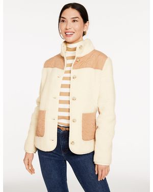 Talbots Mixed Media Sherpa Jacket - Natural