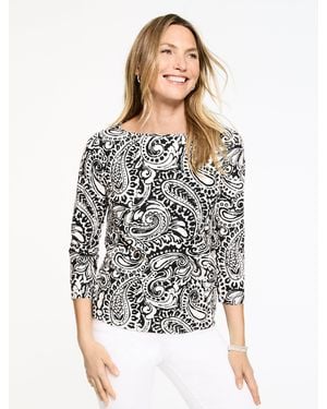 Talbots Bateau Neck T-shirt - Grey