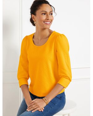 Talbots Textured Scoop Neck T-shirt - Orange