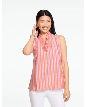 Talbots Ruffle Linen Shell Jumper - Pink