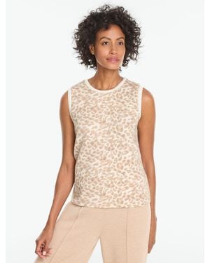 Talbots Airknit Stretch Crewneck Sleeveless Tank Top - Natural