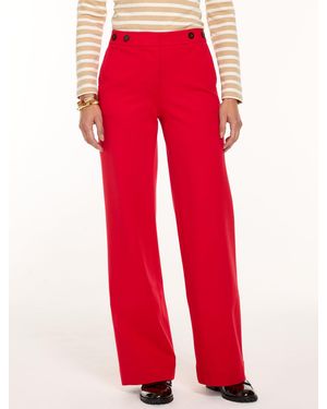 Talbots Polished Ponte Wide Leg Trousers - Red