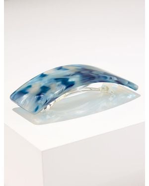 Talbots Wide Marble Hair Clip - Blue