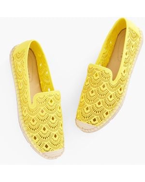 Talbots Izzy Perforated Scallop Espadrille Flats - Yellow