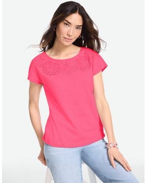 Talbots Eyelet Seashell T-shirt - Pink