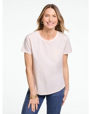 Talbots Patch Pocket Short Sleeve T-shirt - White