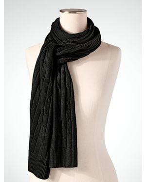 Talbots Soft Cable Knit Scarf - Black