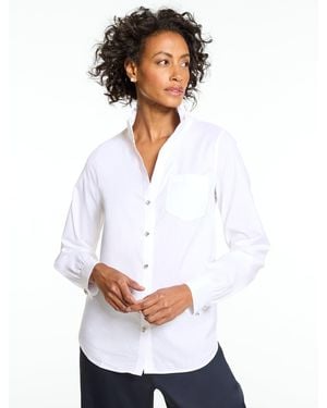 Talbots Ruffle Non-iron Shirt - White