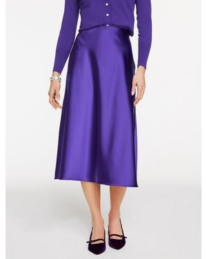 Talbots Satin Midi Skirt - Purple
