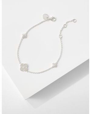 Talbots Sterling Silver Lustre Clover Bracelet - White