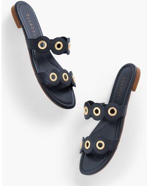 Talbots Camy Eyelet Nappa Slides - Blue