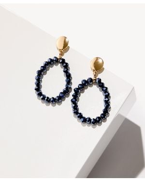 Talbots Adara Beaded Hoop Earrings - Blue