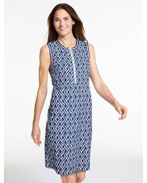 Talbots Lightweight Woven Stretch Sleeveless Dress - Blue