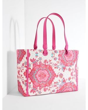 Talbots Medallion Garden Canvas Tote - Pink