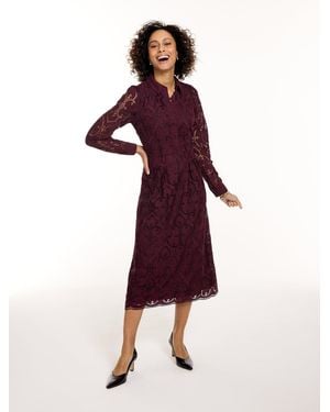 Talbots Eyelet Midi Shirtdress - Purple