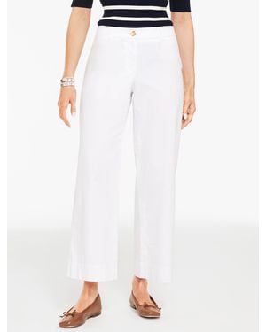Talbots Wide Ankle Heritage Twill Trousers - White