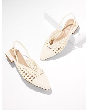 Talbots Stacey Woven Slingback Flats - Natural