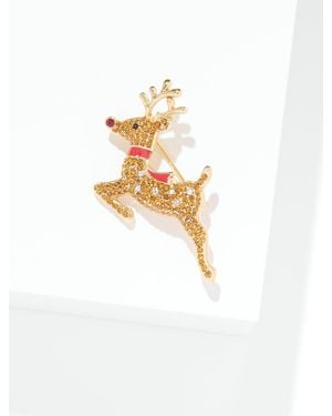 Talbots Leaping Rudolph Brooch - White