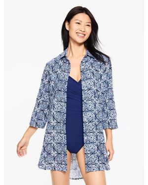 Aqua Club Gauze Shirt Cover-up - Blue