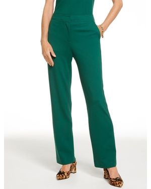 Talbots Luxe Ponte Straight Leg Trousers - Green