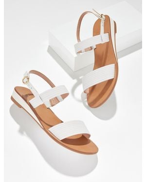 Talbots Gracelyn Nappa Wedge Sandals - White