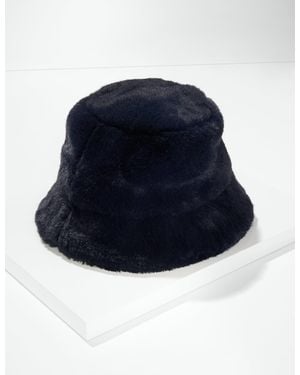 Talbots Faux Fur Bucket Hat - Blue