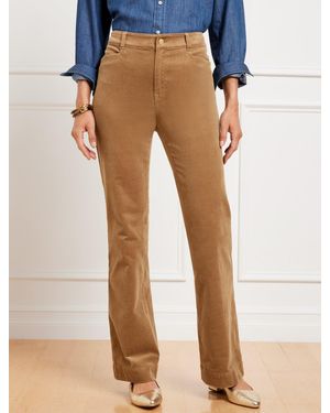 Talbots Stretch Corduroy Flare Leg Trousers - Blue