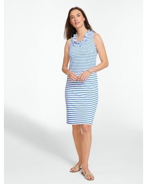 Talbots Effortless Jersey Ruffle Shift Dress - Blue