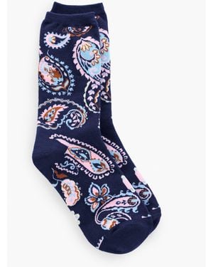 Talbots Piccadilly Paisley Trouser Socks - Blue