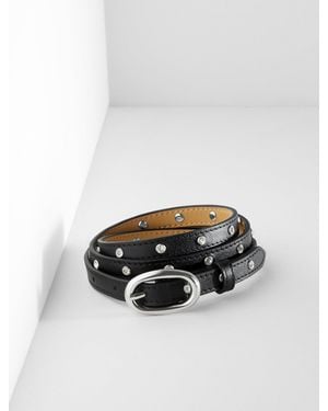 Talbots Crystal Embellished Belt - White