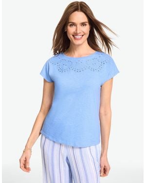 Talbots Eyelet Seashell T-shirt - Blue