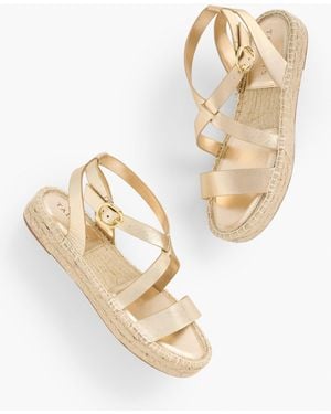 Talbots Hester Metallic Nappa Espadrille Sandals - Natural