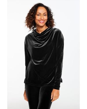 Talbots Stretch Velvet Tunic Top - Black