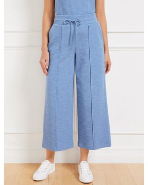 Talbots Airknit Stretch Wide Crop Trousers - Blue
